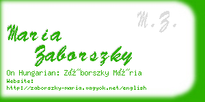 maria zaborszky business card